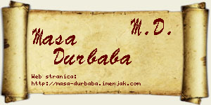 Maša Durbaba vizit kartica